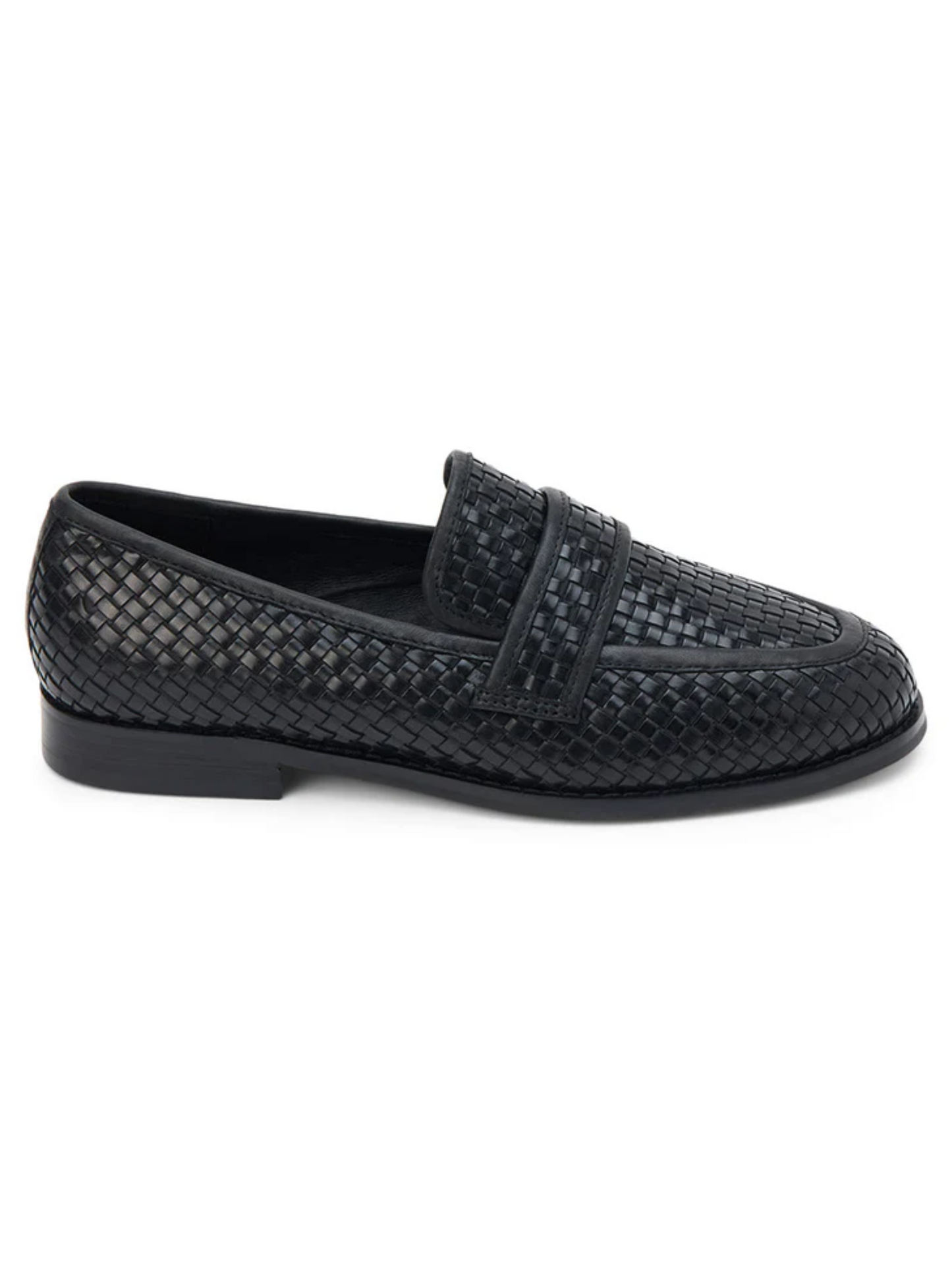 NED WOVEN LEATHER LOAFER X BLACK