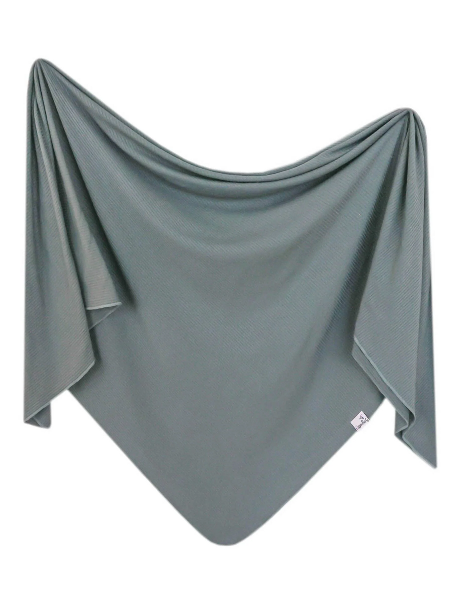 copper pearl ribbed knit swaddle moss