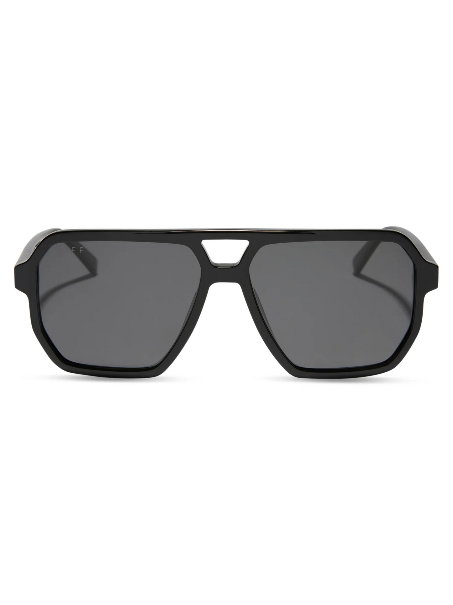 diff geometric aviator style black frame sunglasses