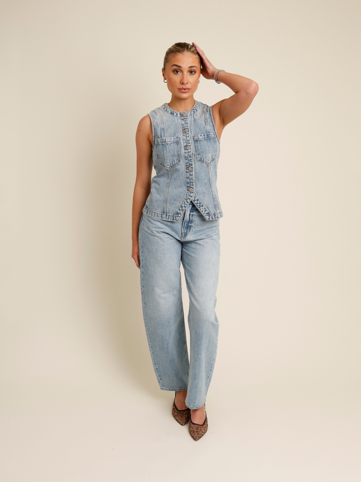 PISTOLA WES HIGH RISE BARREL JEAN IN GAZE