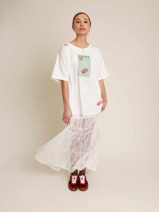 PATTI LACE MAXI SKIRT X WHITE