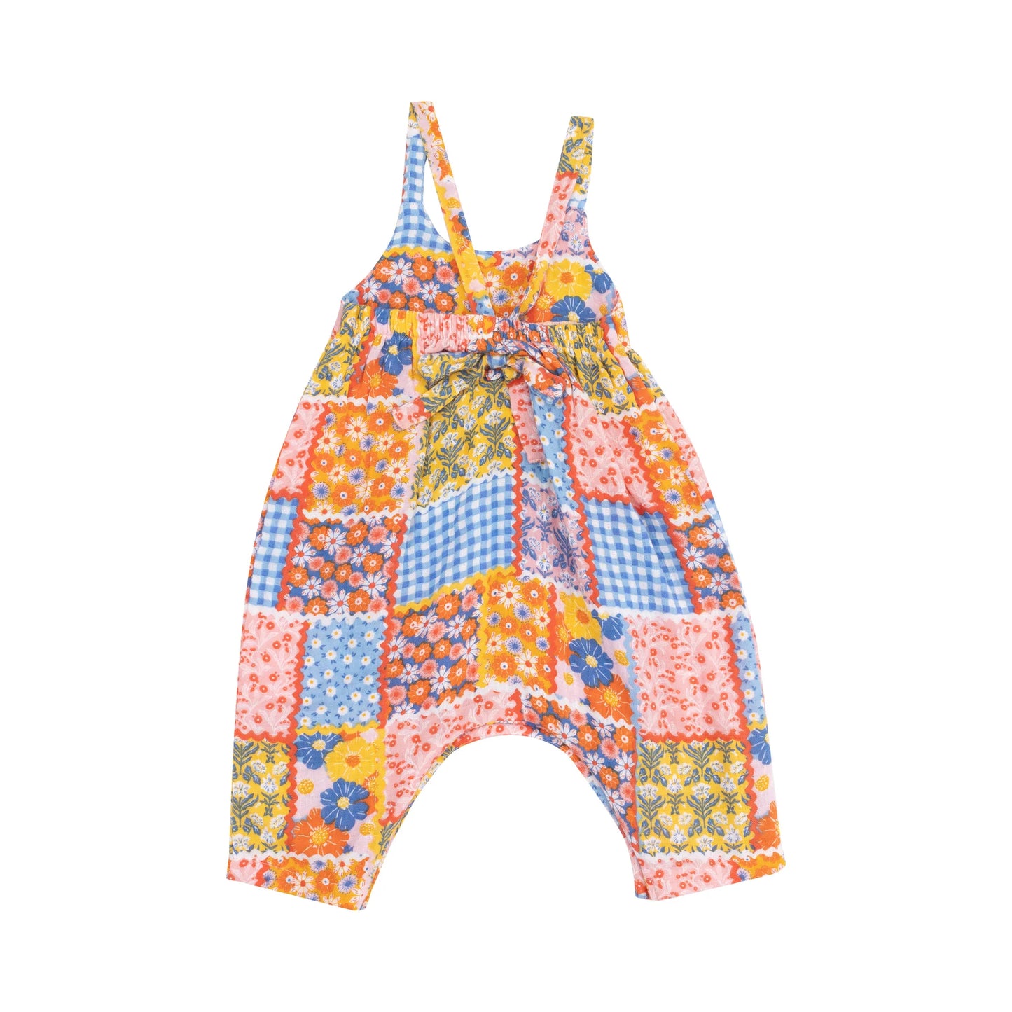 TIE BACK ROMPER X RIC RAC PATCHWORK