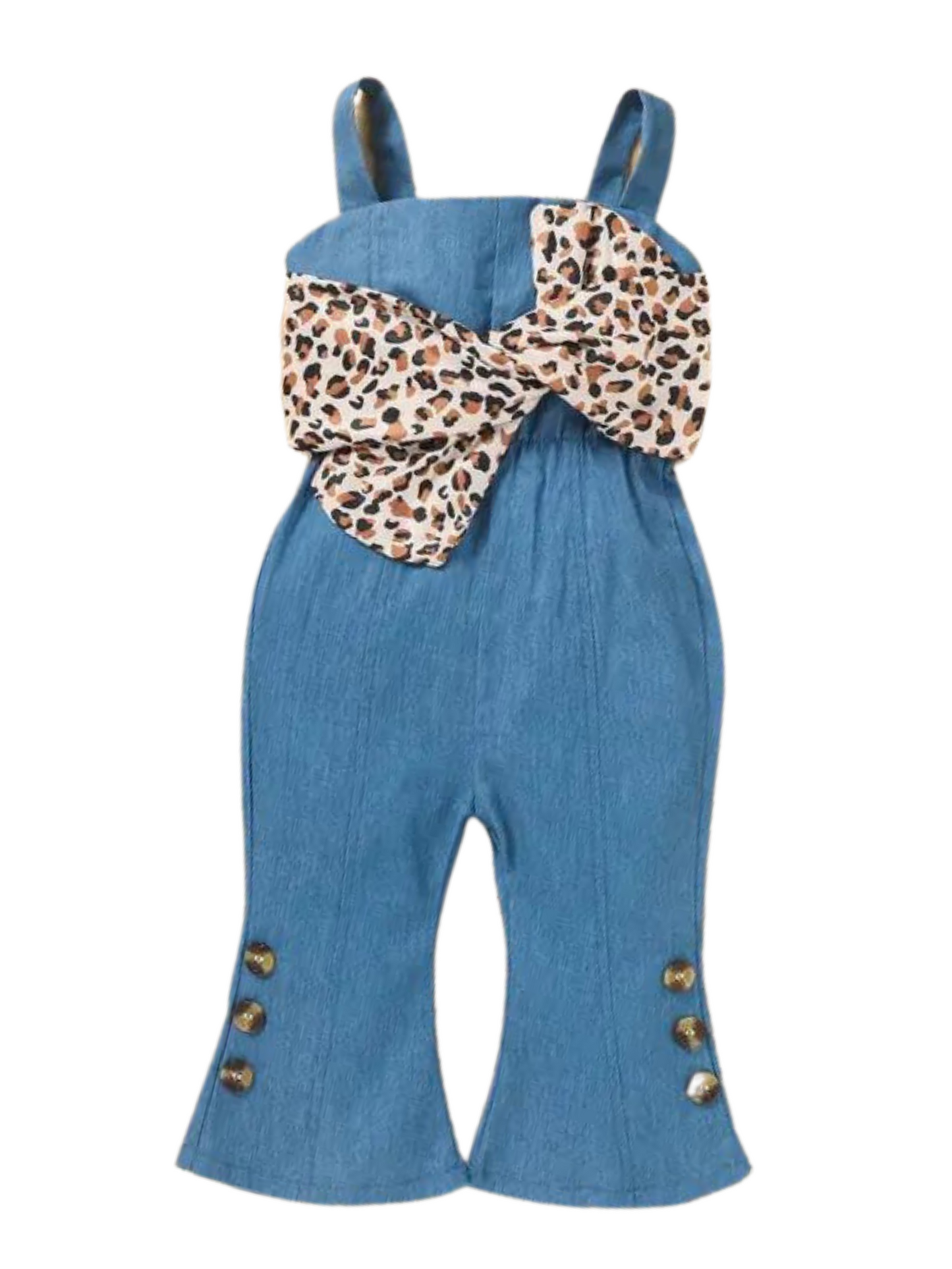 GIRLS DENIM LEAH JUMPSUIT - THE LITTLE EAGLE BOUTIQUE