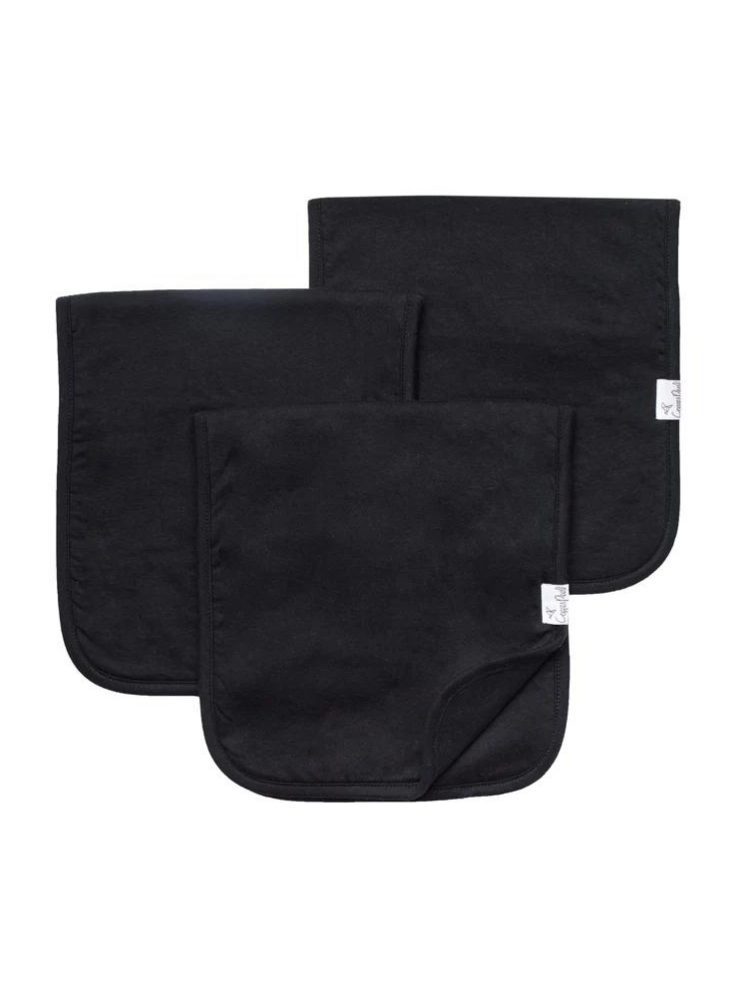 COPPER PEARL BURP CLOTH SET IN BLACK BASICS - THE LITTLE EAGLE BOUTIQUE