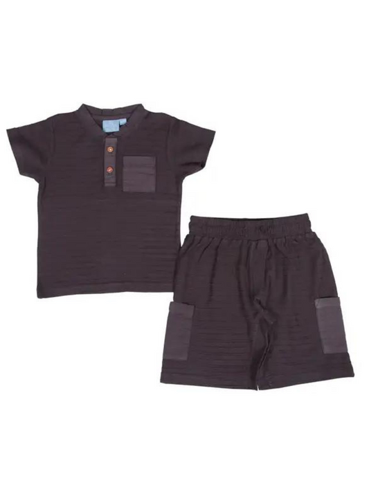BOYS DARK GREY KAI SET - THE LITTLE EAGLE BOUTIQUE