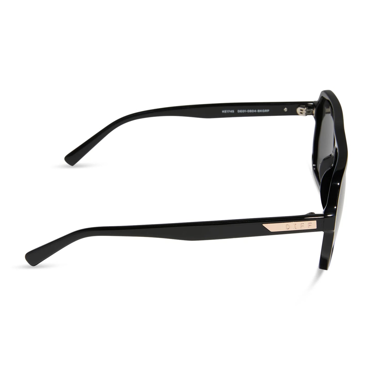 diff geometric aviator style black frame sunglasses