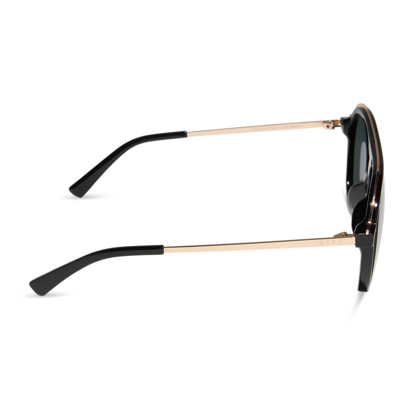 diff flat brow bar modern aviator black sunglasses