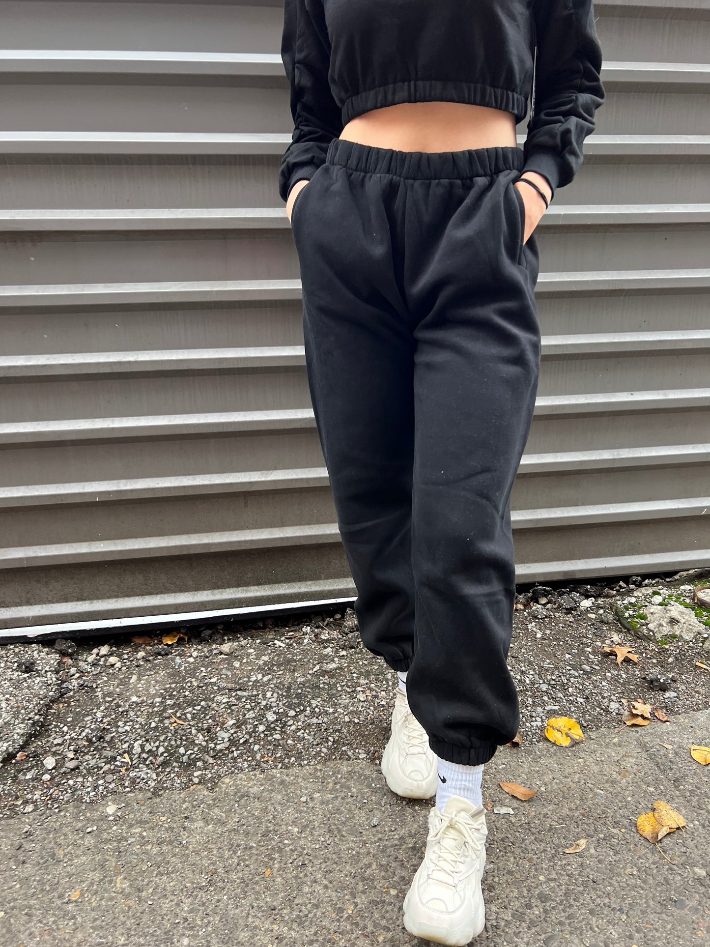 black jogger sweatpants