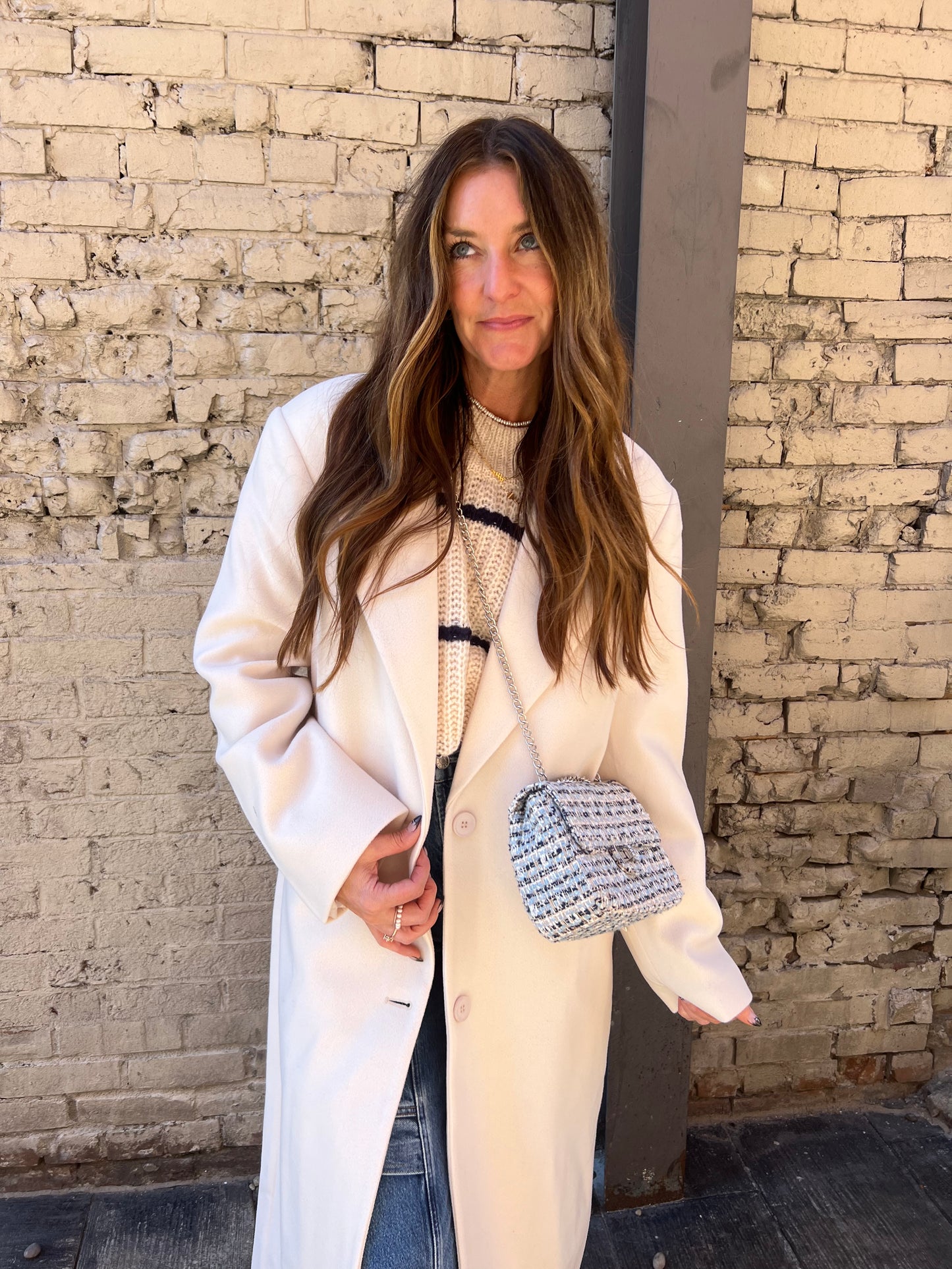 LIONESS OLSEN CREAM LONGLINE COAT - THE HIP EAGLE BOUTIQUE