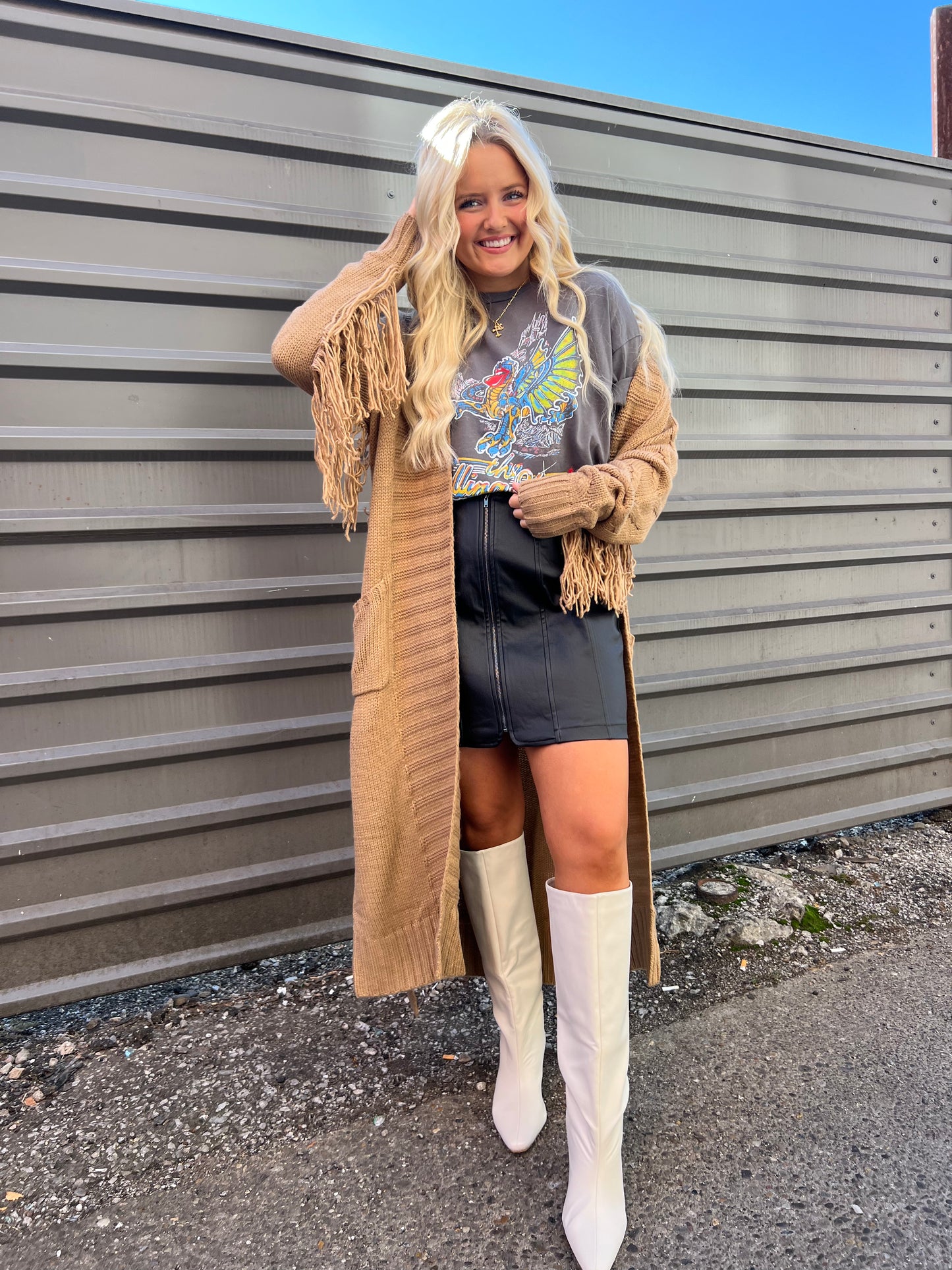 LESLIE FRINGE DUSTER CARDI - THE HIP EAGLE BOUTIQUE