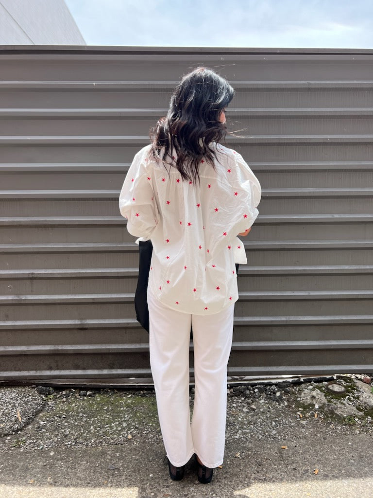 short sleeve button up blouse