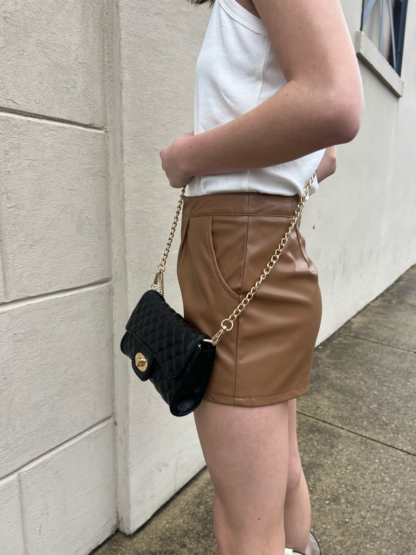 TWEEN - RODEO VEGAN LEATHER SHORTS