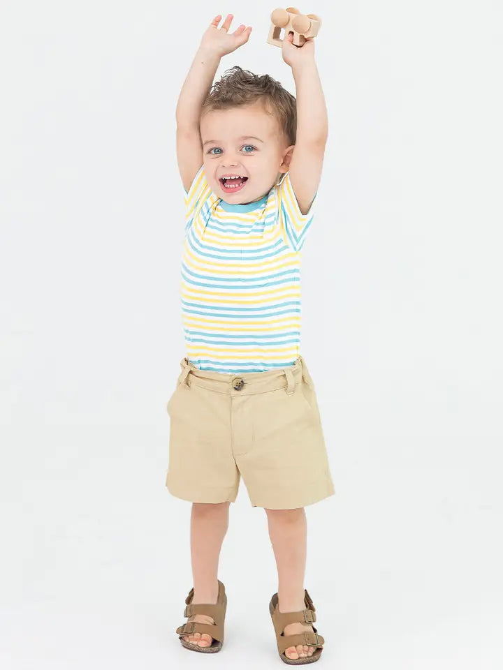 BOYS KHAKI STRETCH CHINO SHORTS