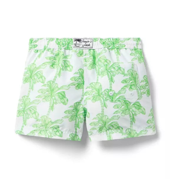 RECYCLED FLORAL SWIM TRUNKS X PALM TREE