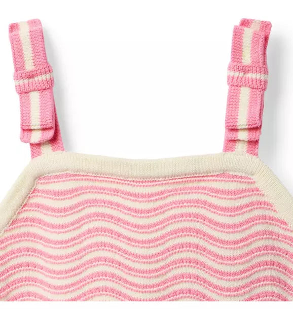 WAVY STRIPED SWEATER TOP X PINK