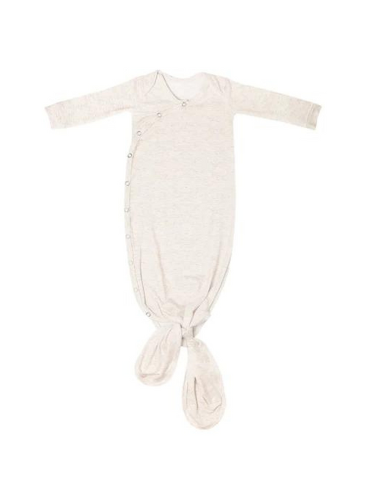 COPPER PEARL NEWBORN KNOTTED GOWN IN OAT