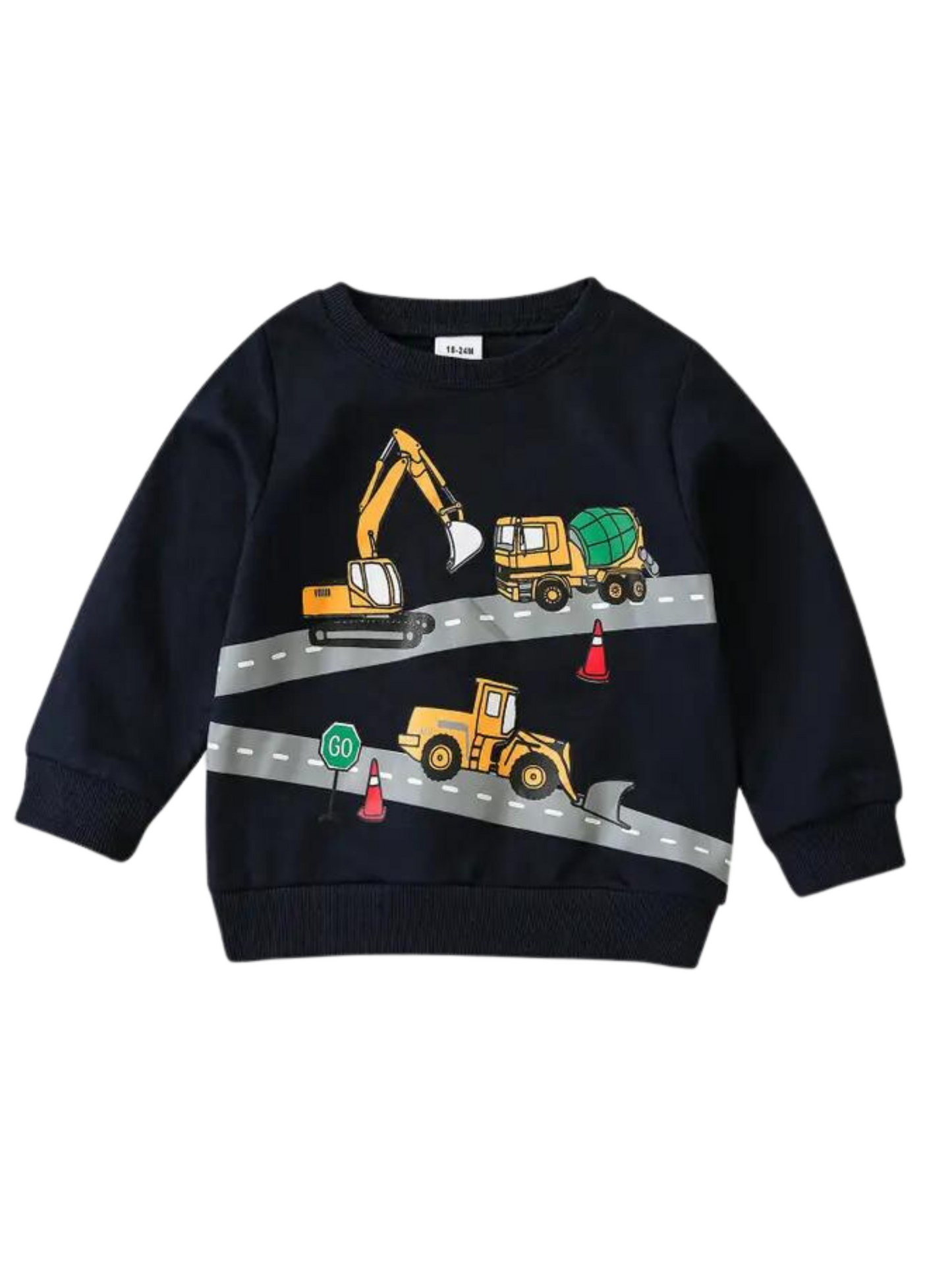 KIDS CONSTRUCTION ZONE CREWNECK - THE LITTLE EAGLE BOUTIQUE