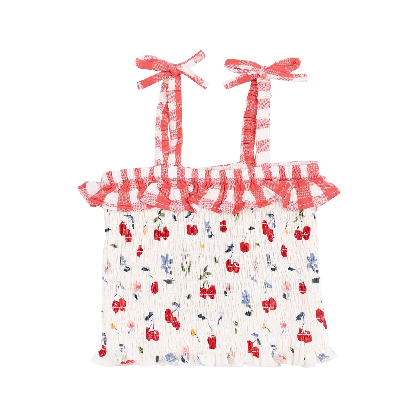 SMOCKED RUFFLE TOP & BLOOMER X WATERCOLOR CHERRIES