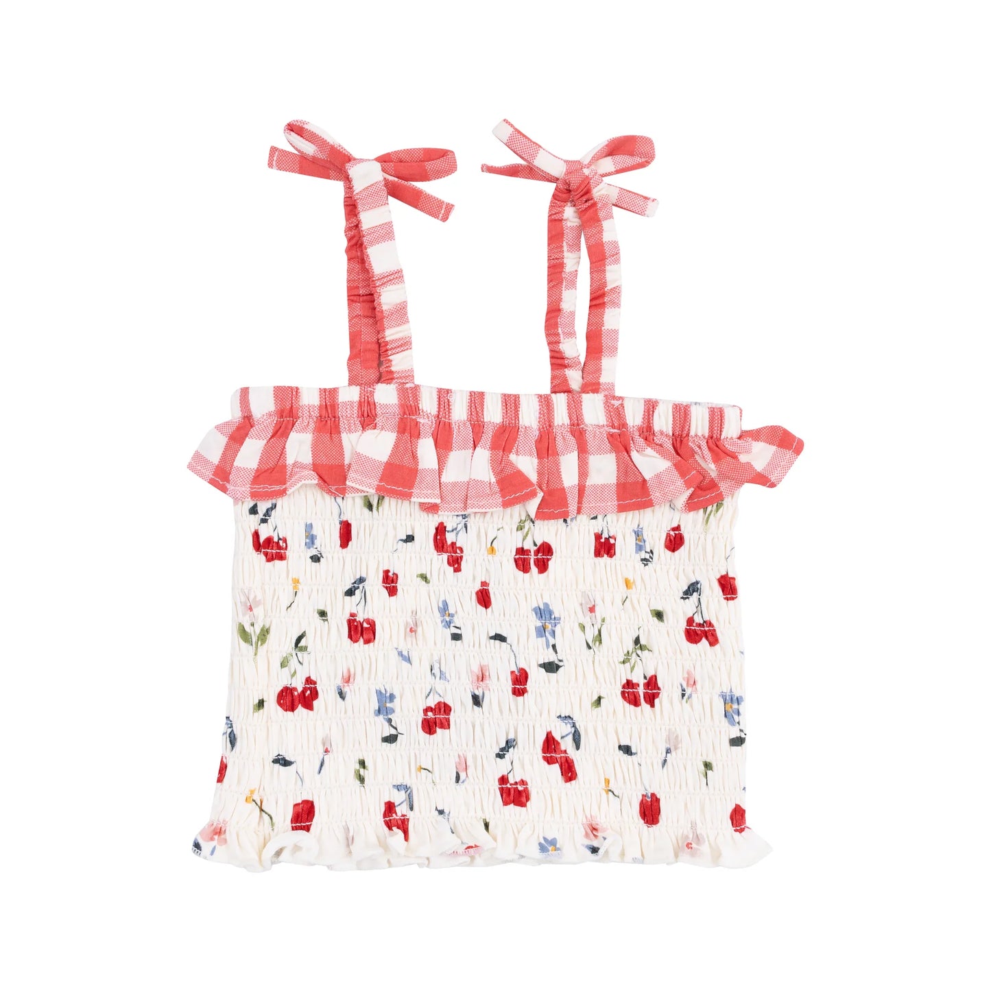 SMOCKED RUFFLE TOP & BLOOMER X WATERCOLOR CHERRIES