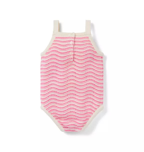WAVY STRIPED ROMPER X PINK