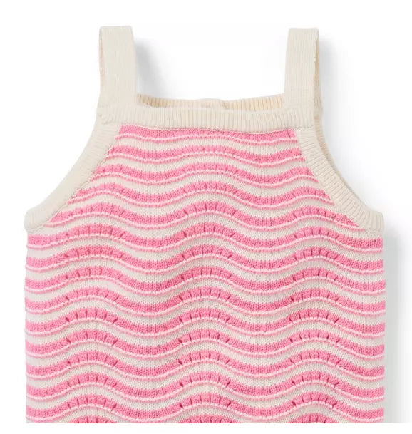 WAVY STRIPED ROMPER X PINK