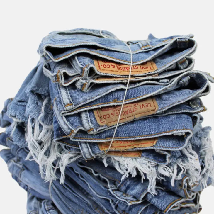 VINTAGE UPCYCLED DENIM SHORTS - THE HIP EAGLE BOUTIQUE