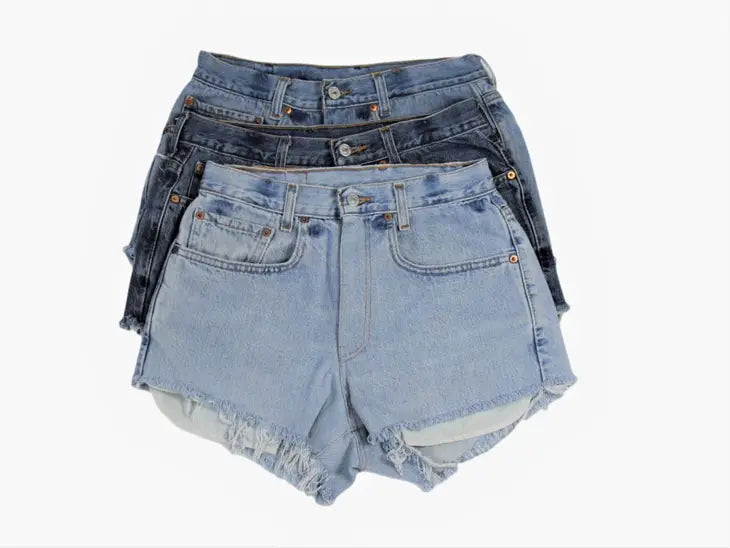 VINTAGE UPCYCLED DENIM SHORTS - THE HIP EAGLE BOUTIQUE