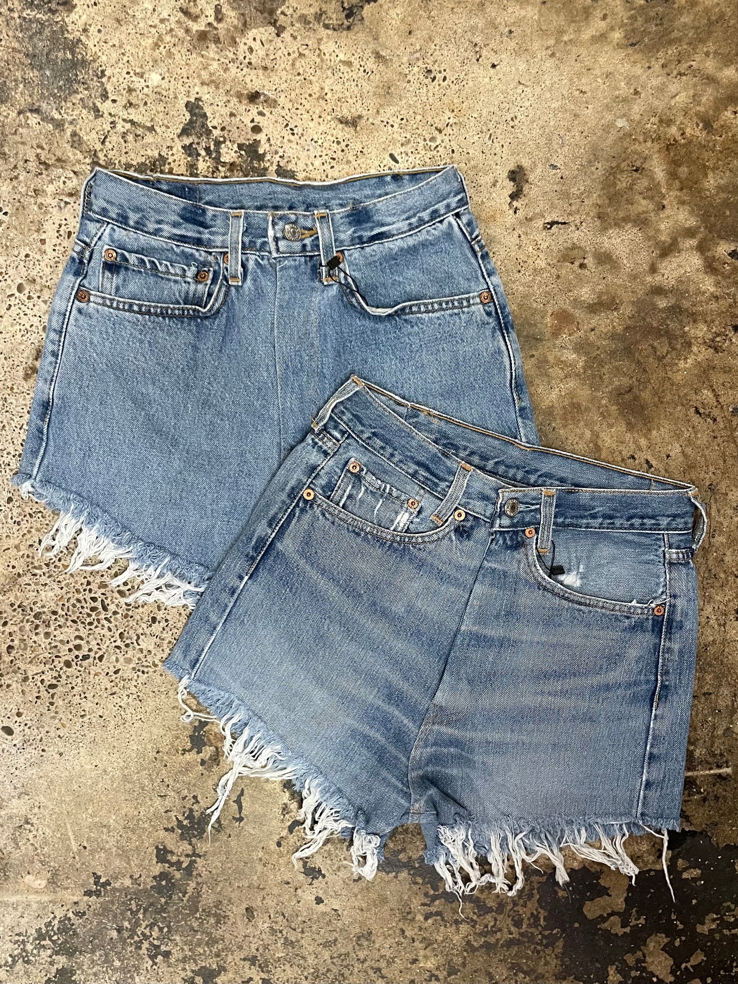 LEVI'S VINTAGE UPCYCLED MID RISE DENIM SHORTS