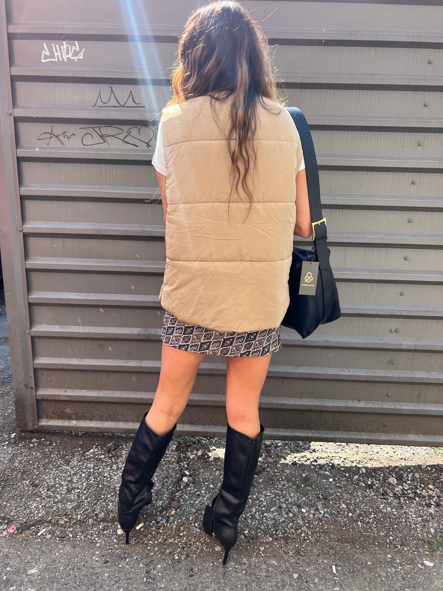AUTUMN PUFFER VEST IN TAN - THE HIP EAGLE BOUTIQUE