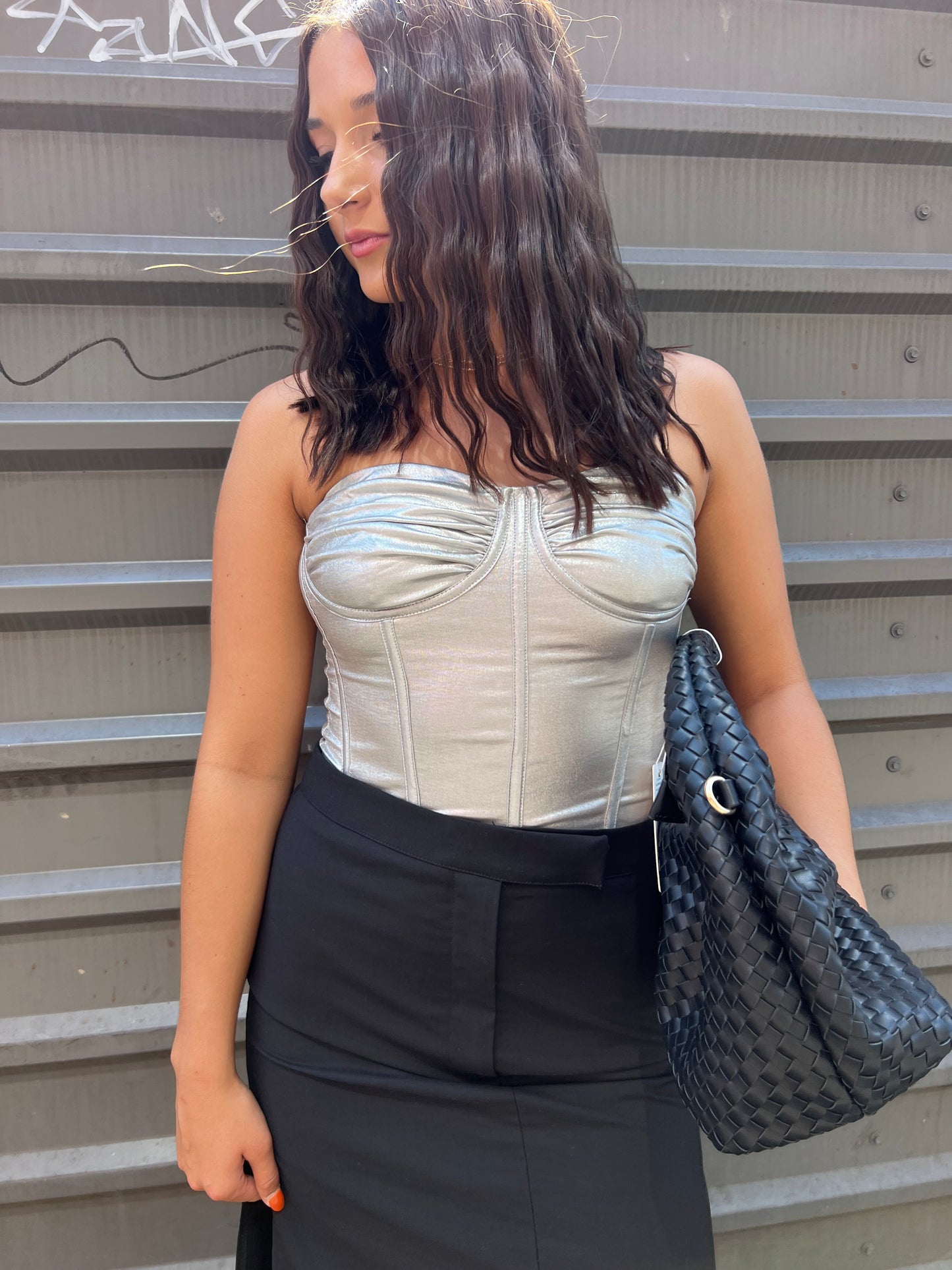 METALLIC CORSET TOP - THE HIP EAGLE BOUTIQUE