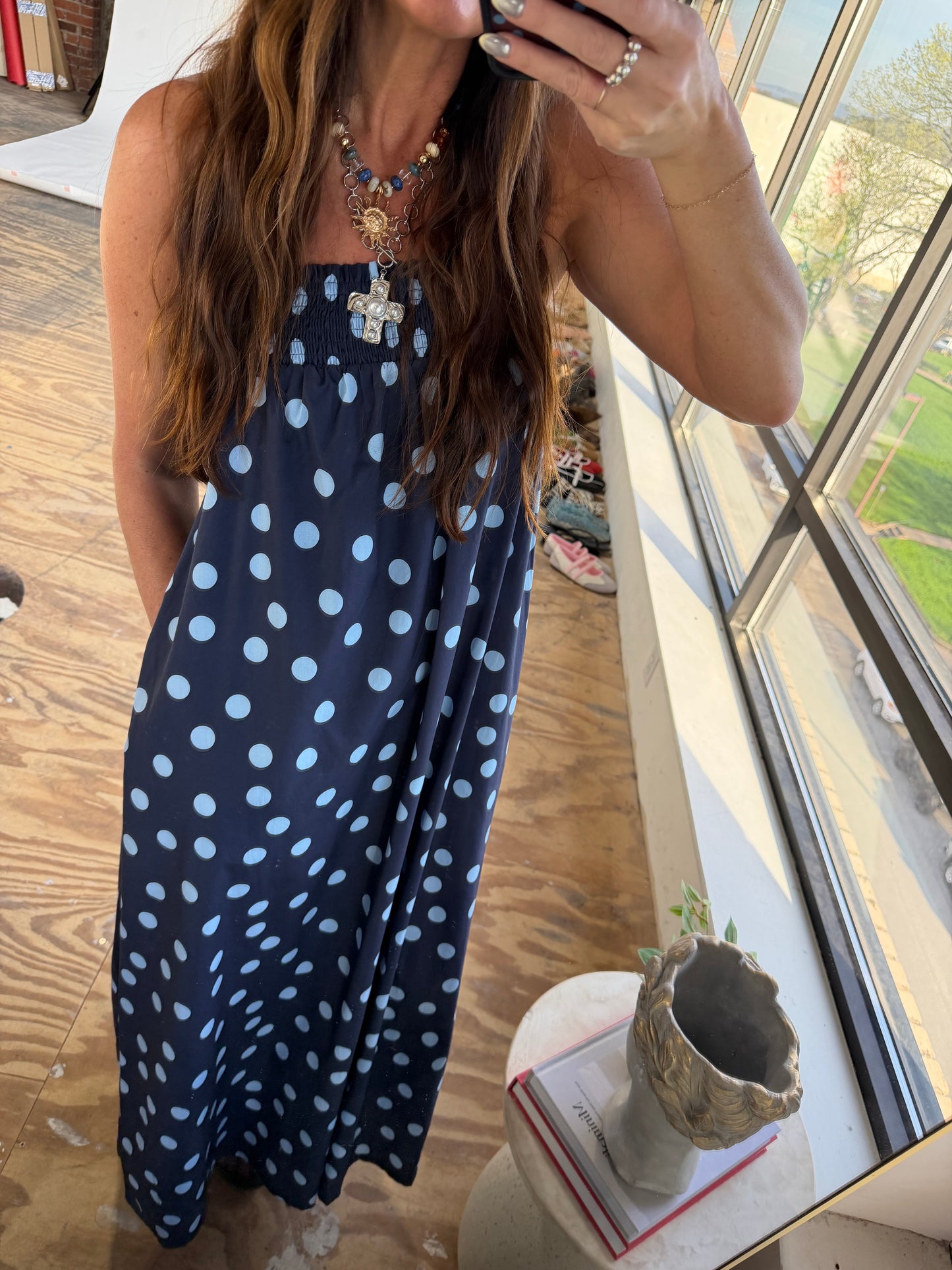 LUNA POLKA DOT MAXI DRESS