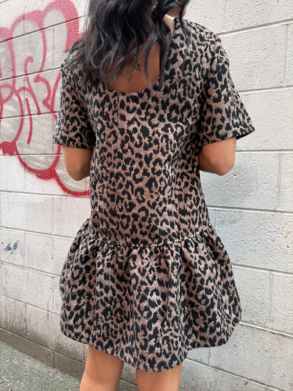 LEOPARD DROP WAIST DRESS