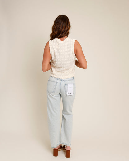 PISTOLA LEXI MID RISE BOWED STRAIGHT JEAN IN SOLSTICE
