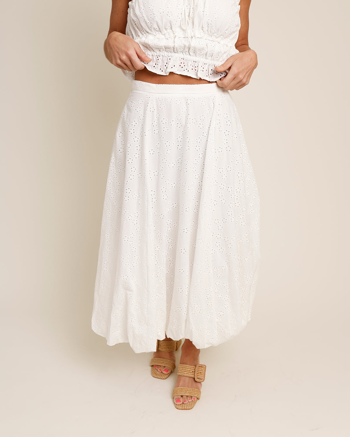 ASTR THE LABEL KISSEL EYELET MAXI SKIRT