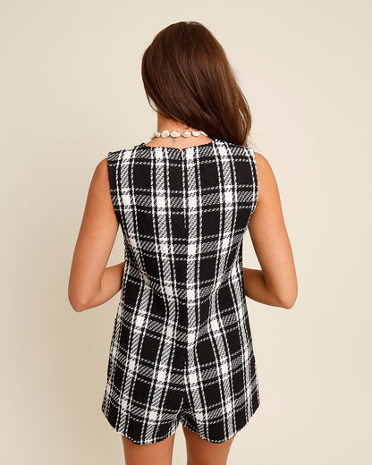BERKSHIRE PLAID TWEED ROMPER