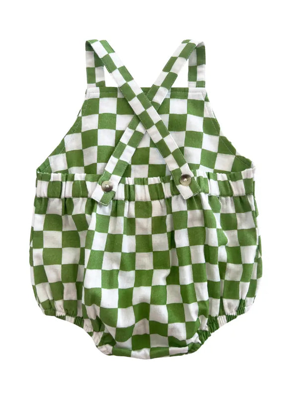 LIME CHECKERED SUNSUIT