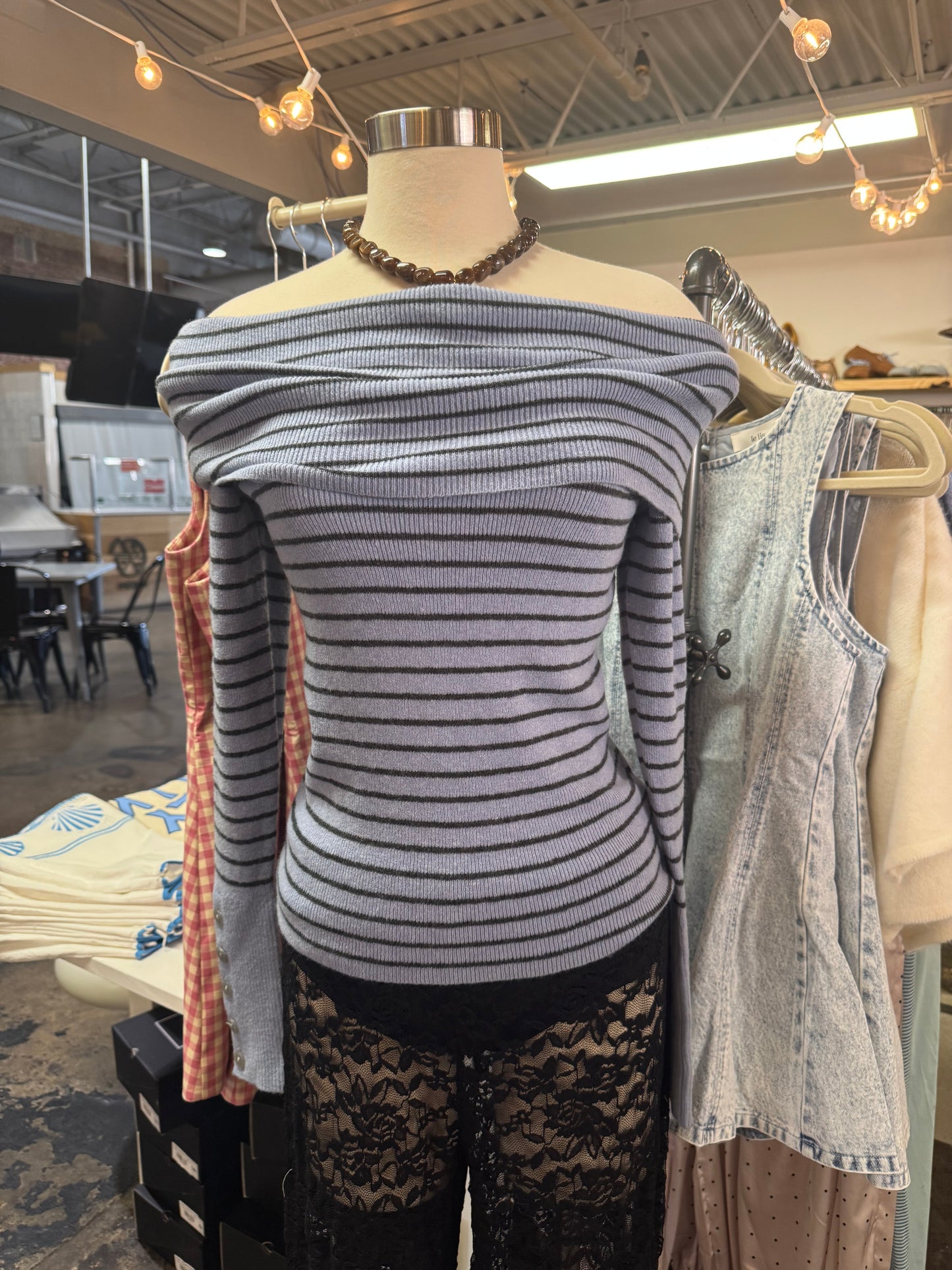 FREE PEOPLE EVERGREEN SWEATER IN PERI COMBO