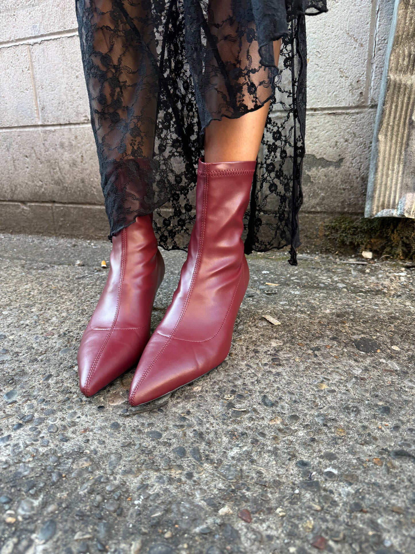 BILLINI BETH CHERRY RED ANKLE BOOT