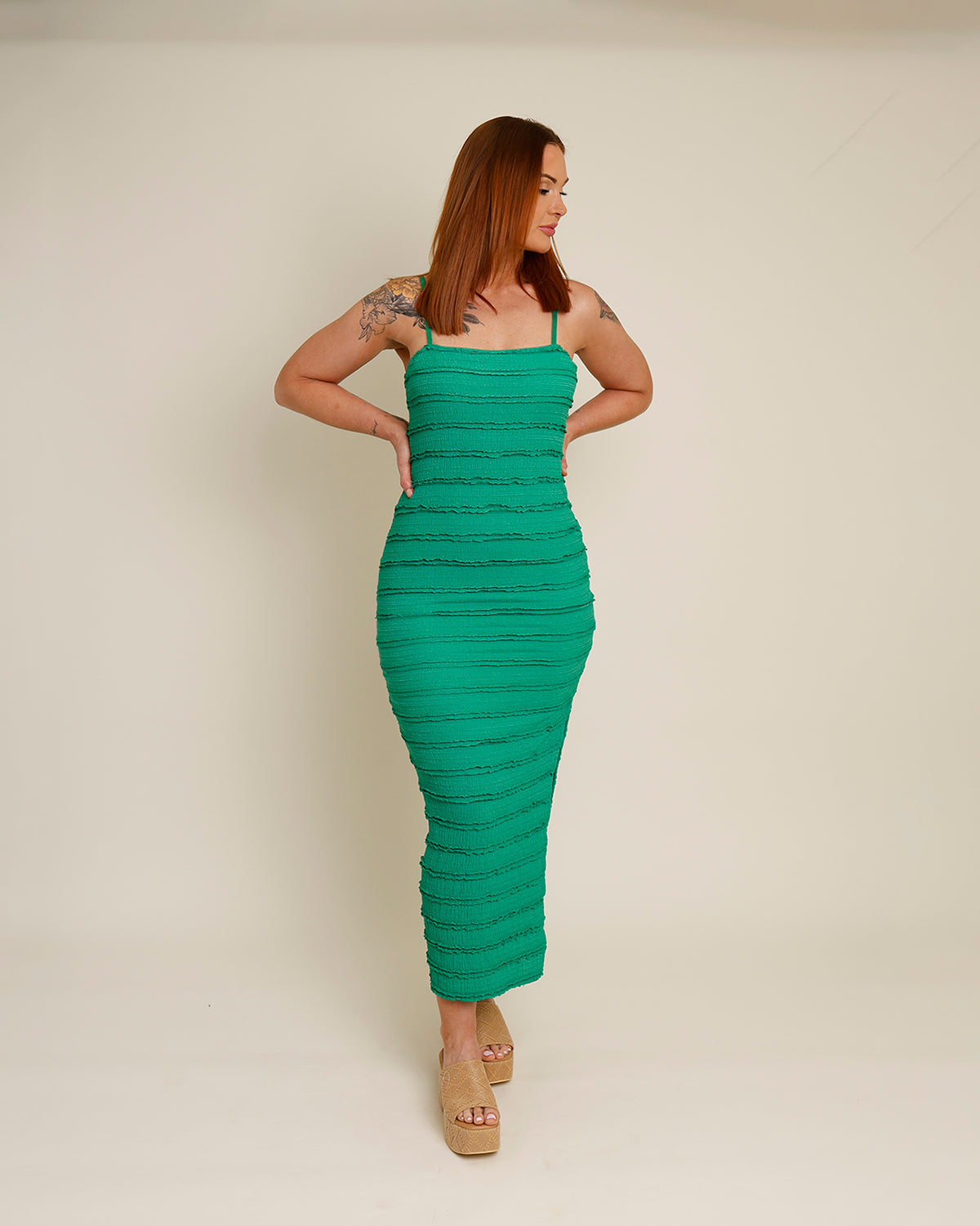 JUNIPER TEXTURED MIDI DRESS