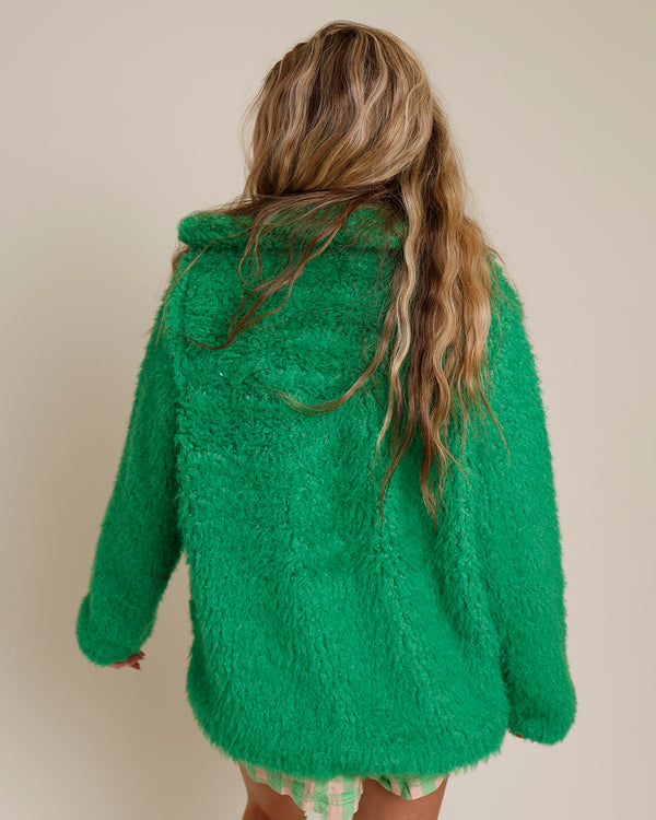 3RD AVE KELLY GREEN TEDDY COAT