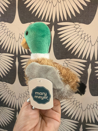 Mary Meyer mallard duck stuffed animal with green head, brown body, gray wings