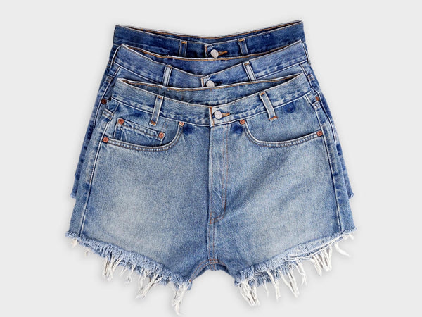 LEVI'S UPCYCLED HIGH RISE DENIM SHORTS