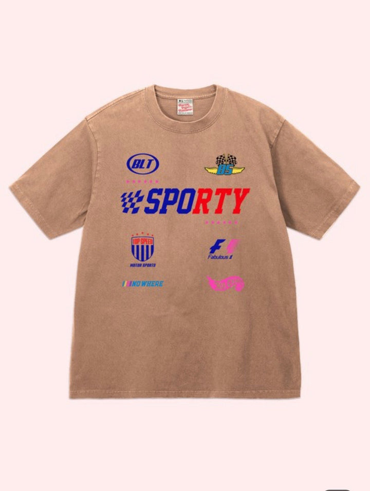 mocha sport racing graphic tshirt