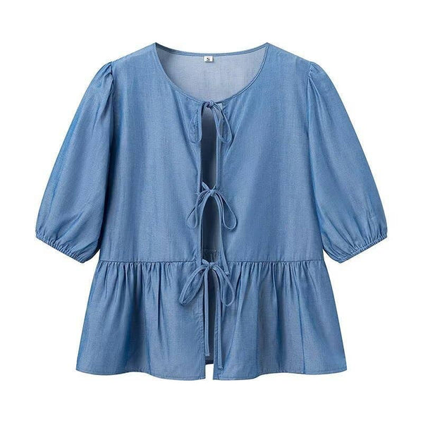 front tie blouse