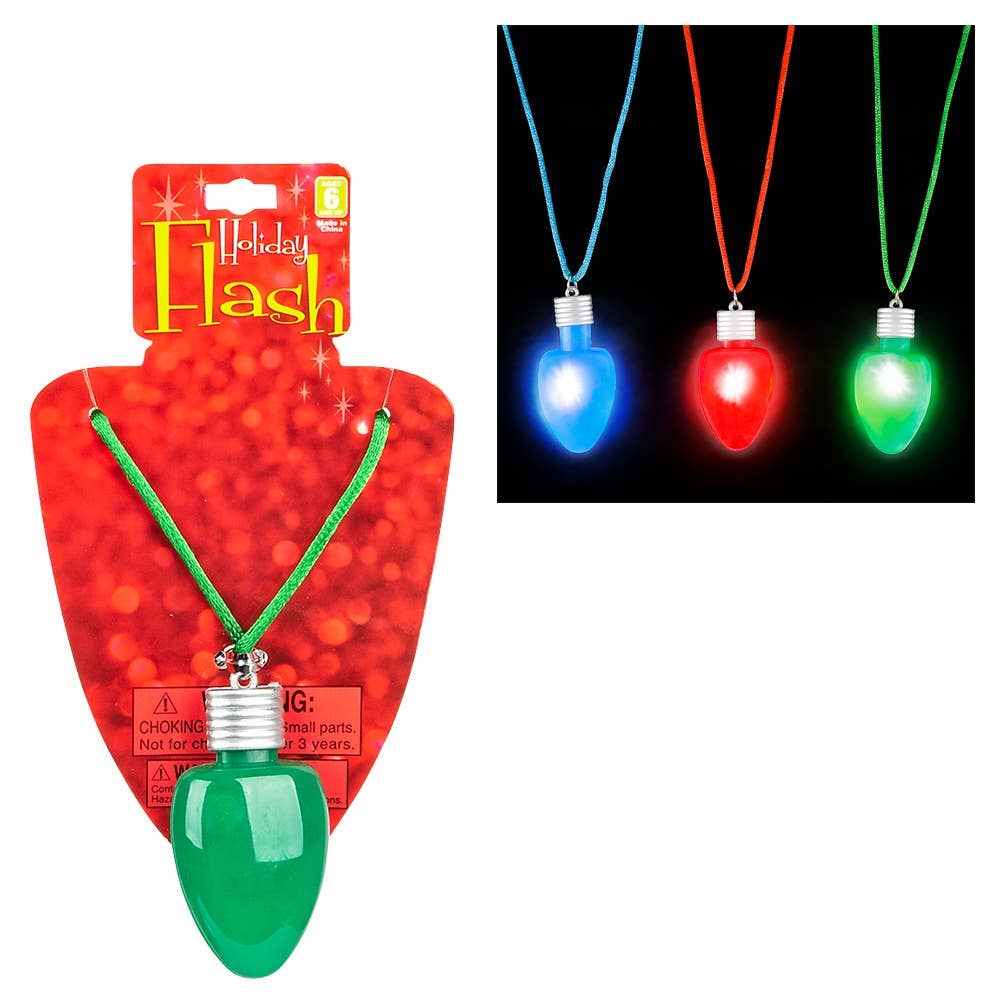 LIGHT-UP CHRISTMAS BULB NECKLACE