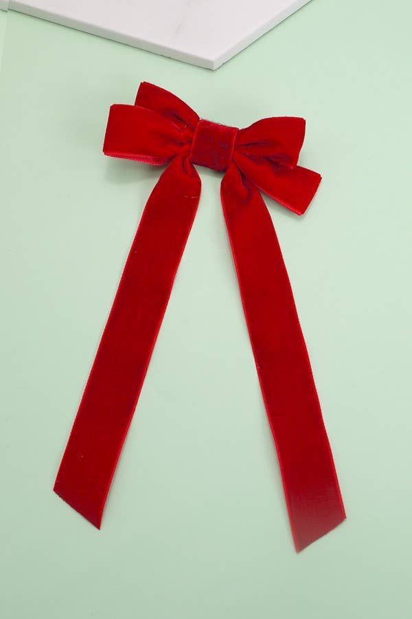 VELVET RIBBON BOW CLIPS