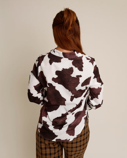 MARIBELLE COW PRINT BUTTON UP