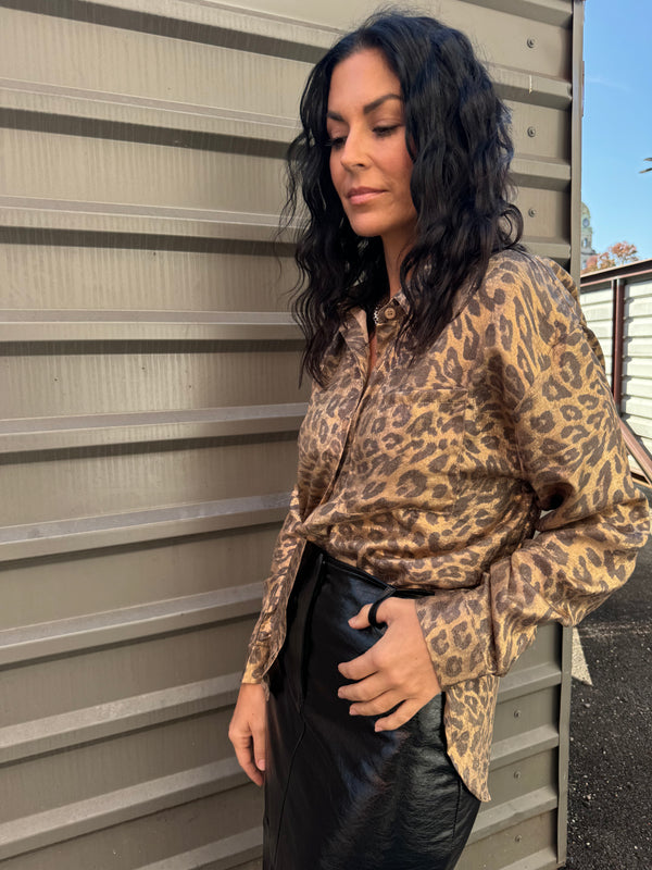 JANICE LEOPARD BUTTON DOWN