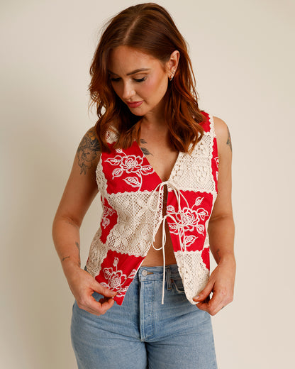 BLUSH HOUR TIE FRONT TOP