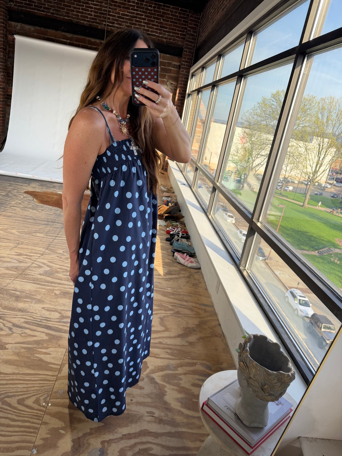 LUNA POLKA DOT MAXI DRESS